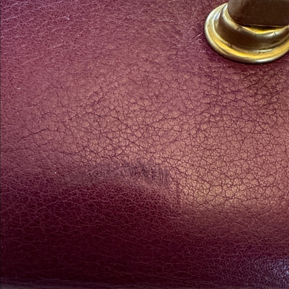 Coach vintage Hampton turnlock wallet in plum & pink  leather, brass hardware - Picture 14 of 15